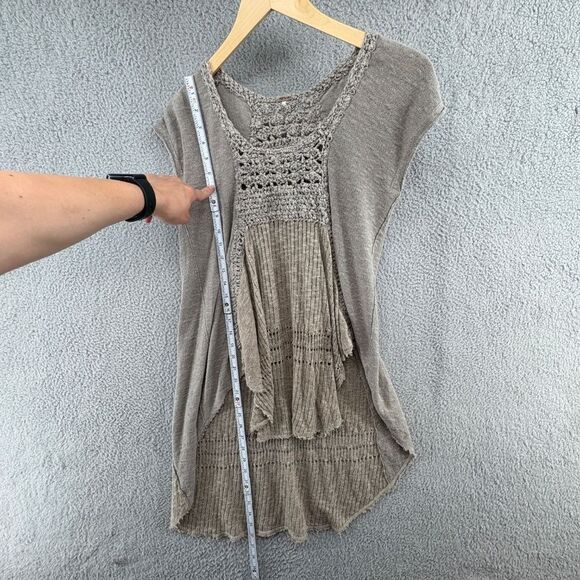 Free People Crochet Boho Knit Tunic Dress - Size Medium - Picture 3 of 11